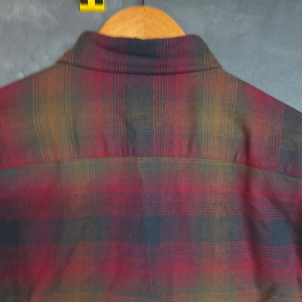 Pendleton Mason Flannel Shirt Mens Size M Red Brown Plaid Button Down - Picture 8 of 9